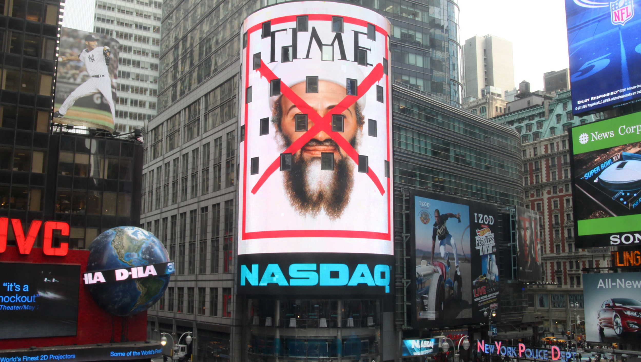 Fotografia bin Ládina na Times Square